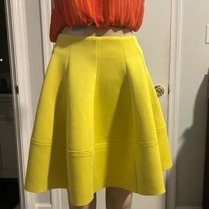Good Time yellow pleated flare skirt